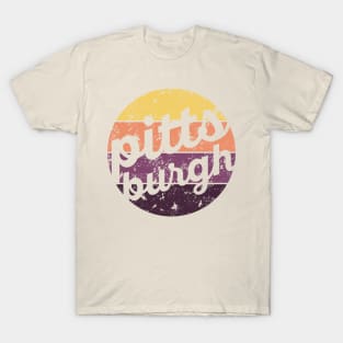 Pittsburgh Retro Fan Throwback Lettering T-Shirt